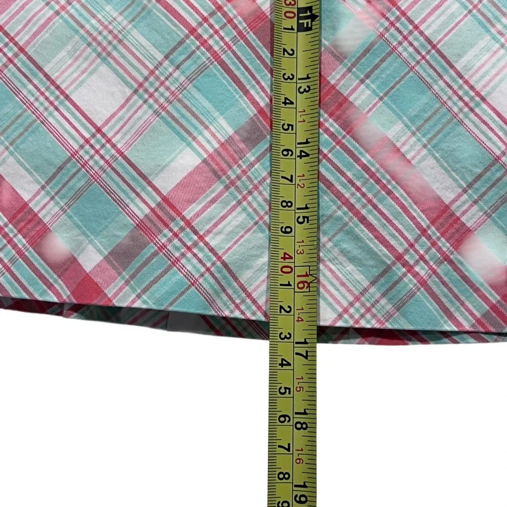 Lady Hagen Plaid Golf Skirt with Built-in Shorts Pink Aqua White Size‎ 12